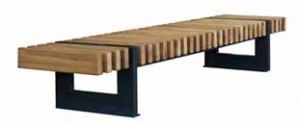 Banc en structure tubulaire rectangulaire