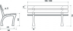 Banc pour jardin public - Devis sur Techni-Contact.com - 2