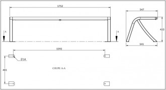 Banquette publique 1.75 m