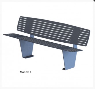 Banc public à dossier en métal