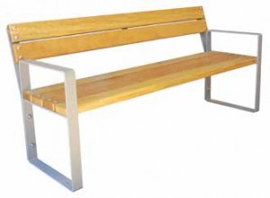 Banc public à support rectangulaire