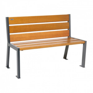 Banc public acier et bois