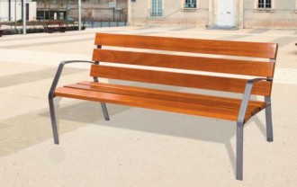 Banc public avec lames en bois exotique - Devis sur Techni-Contact.com - 1