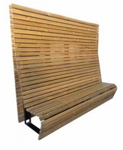 Banc public en acier galvanisé et bois