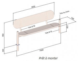 Banc public en acier perforé - Devis sur Techni-Contact.com - 9