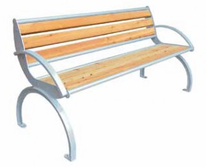 Banc public en pied cintré