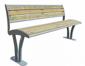 Banc public en tubes ovales