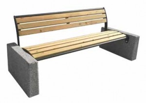 Banc public en tubes ovales