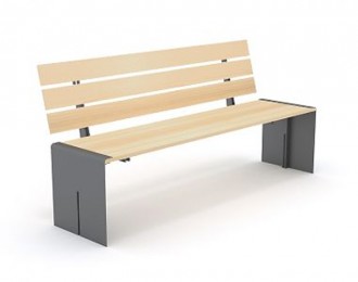 Banquette public bois acier - Devis sur Techni-Contact.com - 1