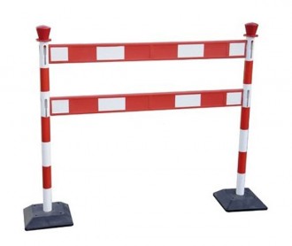 Barrière de chantier avec poteaux en pvc - Devis sur Techni-Contact.com - 1