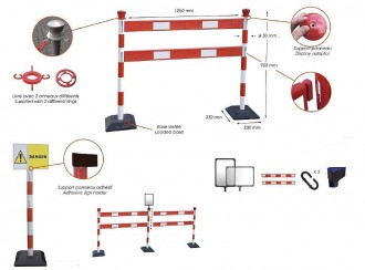 Barrière de chantier avec poteaux en pvc - Devis sur Techni-Contact.com - 3