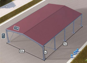 Bâtiment de stockage 400m² - Grande hauteur - chéneaux et régulateur de condensation inclus