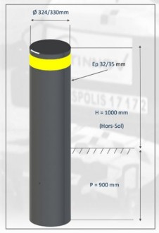 Borne de défense k12 fixe infranchissable - Devis sur Techni-Contact.com - 4