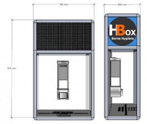 Borne désinfection des mains LED à poser