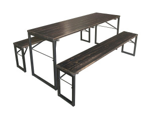 Ensemble table et bancs brasserie en bois - Devis sur Techni-Contact.com - 1