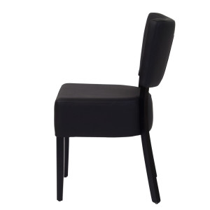 Chaise en cuir noir