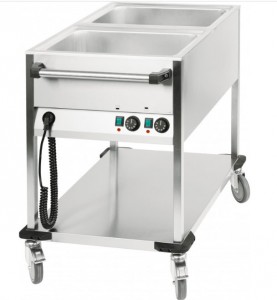 Chariot bain-marie à eau 2 cuves Gastronorme 1/1 - Devis sur Techni-Contact.com - 1