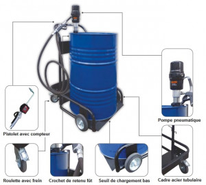 Chariot pour fût de lubrification - Devis sur Techni-Contact.com - 2