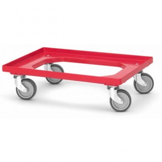 Chariot rouge pour bacs en plastique - Devis sur Techni-Contact.com - 1