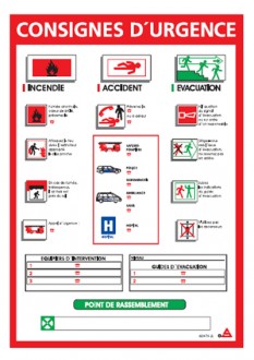 Consigne appel d'urgence plastifiée - Devis sur Techni-Contact.com - 1