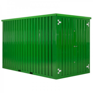 Container Démontable Vert Foncé 3m X 2m Double Porte Sur Le Petit Côté