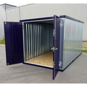 Conteneur Bleu Acier 5 x 2 À Double Porte Sur Le Grand Côté - Devis sur Techni-Contact.com - 1