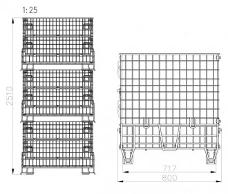 Conteneur cage en fil pliable