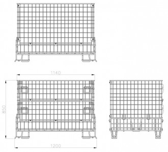 Conteneur cage en fil pliable