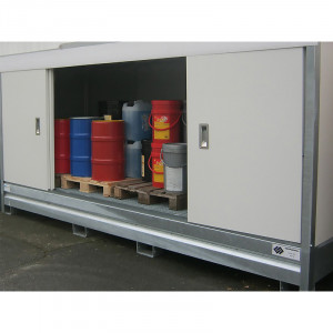 Conteneur de stockage DEEE - 12 fûts avec portes coulissantes - Devis sur Techni-Contact.com - 1