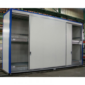 Conteneur de stockage multi-niveaux - 6 m Long - 4 bacs de rétention de 1000 L - Devis sur Techni-Contact.com - 1