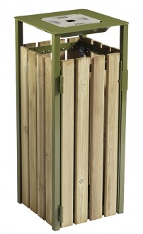 Corbeille de ville en bois 110L - Devis sur Techni-Contact.com - 3