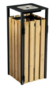 Corbeille de ville en bois 110L - Devis sur Techni-Contact.com - 4