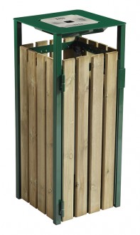 Corbeille de ville en bois 110L - Devis sur Techni-Contact.com - 9