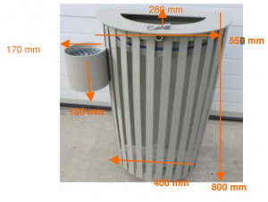 Corbeille demi évasée métal avec cendrier - Devis sur Techni-Contact.com - 2