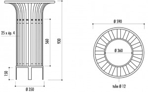 Corbeille demi-ronde 35 L - Devis sur Techni-Contact.com - 2