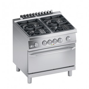 Cuisinière professionnelle à gaz 4 brûleurs sur four à gaz - Devis sur Techni-Contact.com - 1