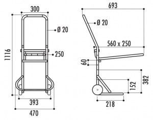 Diable porte chaises 90 kg - Devis sur Techni-Contact.com - 3