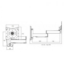 Fixation murale inclinable 4 axes - Devis sur Techni-Contact.com - 2