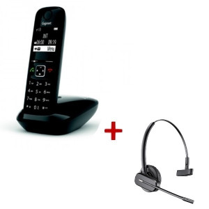 Gigaset AS690 DECT + Plantronics C565 -Téléphone Sans Fil + Casque Téléphonique - Devis sur Techni-Contact.com - 1