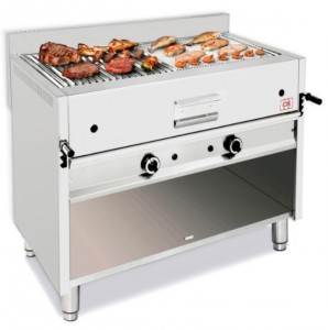 Grill à pierre de lave professionnel avec meuble ouvert - Devis sur Techni-Contact.com - 1