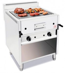 Grill à pierre de lave professionnel avec meuble ouvert - Devis sur Techni-Contact.com - 2