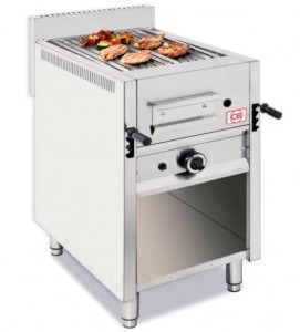 Grill à pierre de lave professionnel avec meuble ouvert - Devis sur Techni-Contact.com - 3