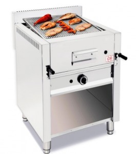 Grill à pierre de lave professionnel avec meuble ouvert - Devis sur Techni-Contact.com - 4