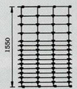 Grillage en fil d'une hauteur de 1500 mm avec des fils verticaux espacés de 300 mm