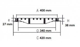 Grille concave à cadre en fonte ductile C 250 - Devis sur Techni-Contact.com - 2