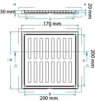 Grille pour fontaine à cadre B 125