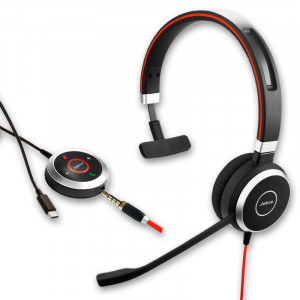 Jabra - Evolve 40 UC Mono Jack et USB-C -Casque PC - IP / Softphone - Devis sur Techni-Contact.com - 1