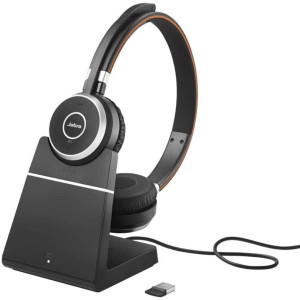 Jabra Evolve 65 UC Duo + Socle de charge -Casque Téléphonique