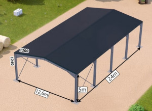 Bâtiment Galva Structure   Couverture Tôles 5 ondes - 12,6x24x5m - 300m² - Devis sur Techni-Contact.com - 2