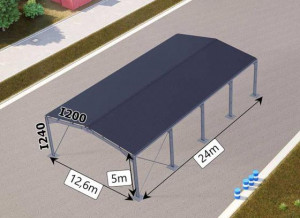 Bâtiment Galva Structure   Couverture Tôles 5 ondes - 12,6x24x5m - 300m² - Devis sur Techni-Contact.com - 3